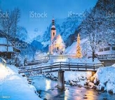 Kirche Von Ramsau Im Winter Dämmerung Bayern Deutschland Stockfoto und mehr  Bilder von Weihnachten - iStock